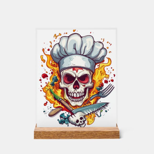 Panneau En Acrylique Maître de cuisine Crâne (Recto)