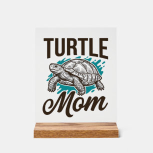 Panneau En Acrylique Maman Tortue Gravure Vintage Design Vectoriel_1