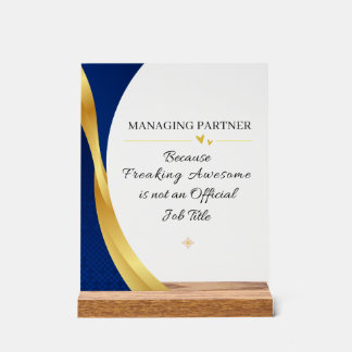Panneau En Acrylique Managing Partner Office Quote Acrylic Sign
