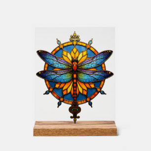 Panneau En Acrylique Mandala Dragonfly Lumineux Géométrie Sacrée Spirit