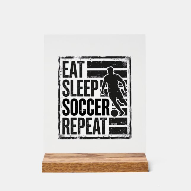 Panneau En Acrylique Manger Dormir Football Répéter Conception de Chemi (Recto)