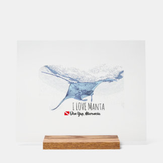 Panneau En Acrylique Manta Ray Silhouette