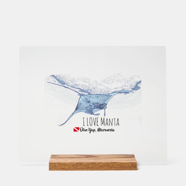 Panneau En Acrylique Manta Ray Silhouette (Recto)