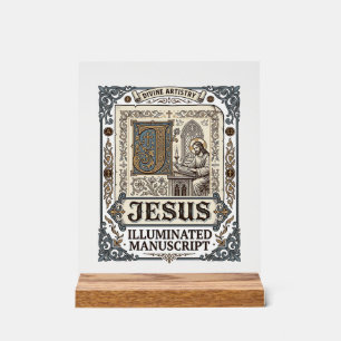 Panneau En Acrylique Manuscrit de Jésus Jésus Foi Chrétienne Vintage