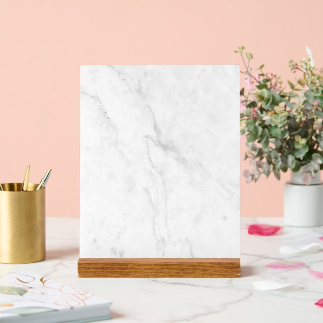 Panneau En Acrylique Marbre Blanc Moderne (Mariage)