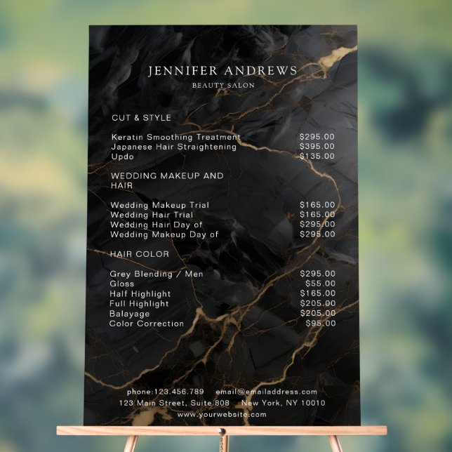 Panneau En Acrylique Marbre, Or Noir, Salon (Neutre)