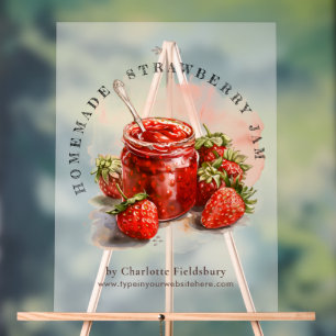 Panneau En Acrylique Marché rustique de confiture de fraises maison