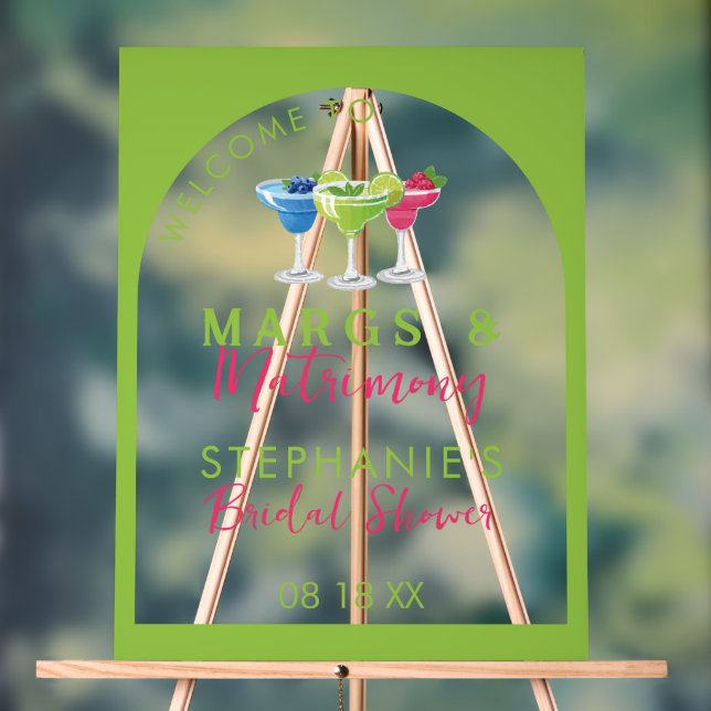 Panneau En Acrylique Margs et mariage : une fête rétro pour une mariée (Neutre)