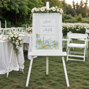 Panneau En Acrylique Marguerite abstraite colorée Mariage givré Bienven