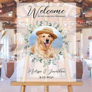 Panneau En Acrylique Mariage animal de compagnie Bienvenue photo de chi