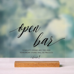 Panneau En Acrylique Mariage Bar Ouvert