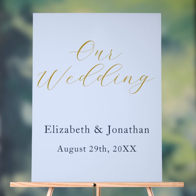 Panneau En Acrylique Mariage bleu opulent (Neutre)