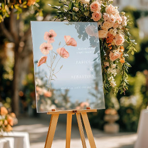Panneau En Acrylique Mariage botanique à fleurs d'Orange Signal de bien