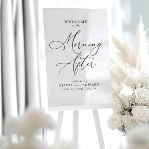 Panneau En Acrylique Mariage Brunch Le Matin Après L'Affiche de bienven