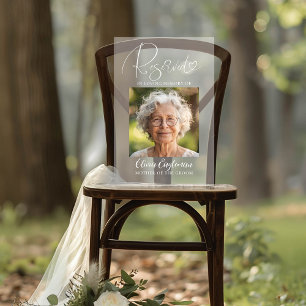 Panneau En Acrylique Mariage commémoratif de siège réservé Photo Froste