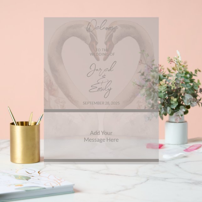 Panneau En Acrylique Mariage cygne (Mariage)