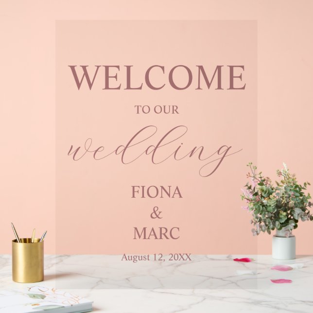 Panneau En Acrylique Mariage d'accueil élégant (Mariage)