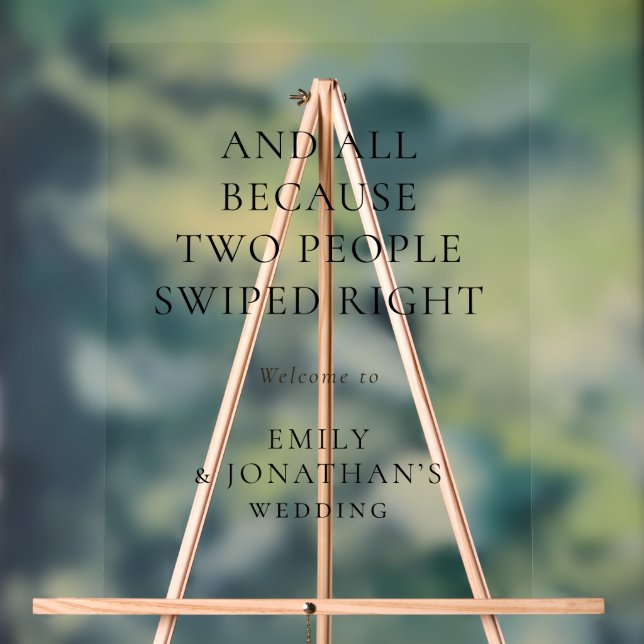 Panneau En Acrylique Mariage d'accueil simple à deux personnes (Neutre)