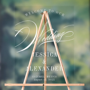 Panneau En Acrylique Mariage de calligraphie élégant