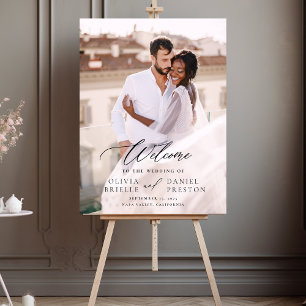 Panneau En Acrylique Mariage de calligraphie photo moderne élégant Bien