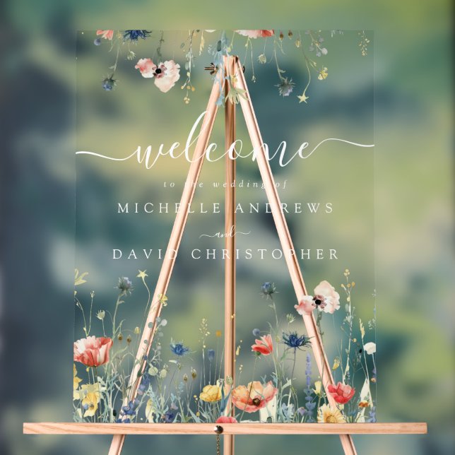 Panneau En Acrylique Mariage de champ Fleur sauvage dynamique (Neutre)