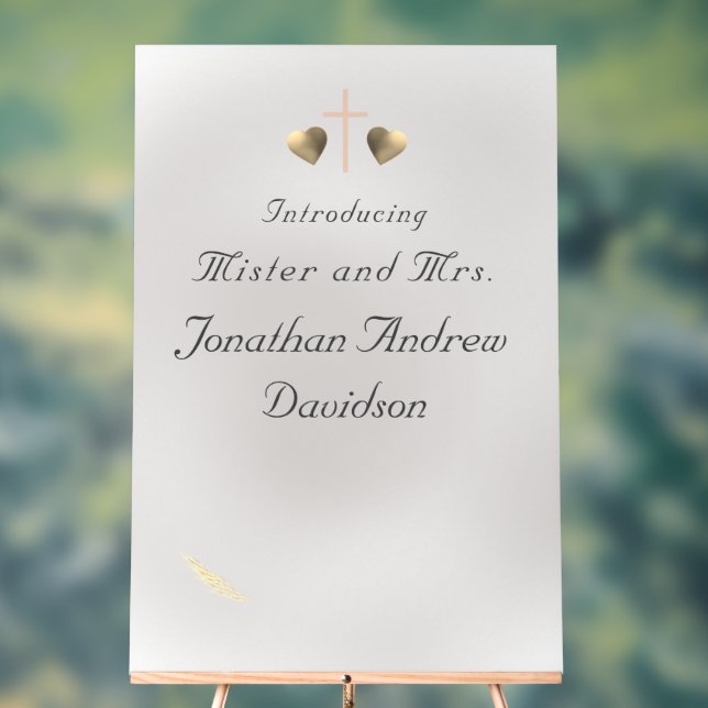 Panneau En Acrylique Mariage de grâce catholique (Neutre)