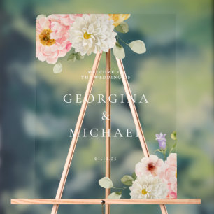 Panneau En Acrylique Mariage de jardin d'été doux