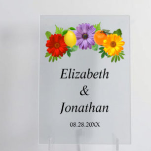 Panneau En Acrylique Mariage de jardin floral de agrumes