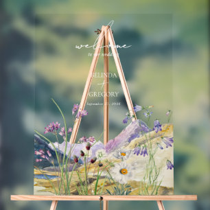 Panneau En Acrylique Mariage de montagne Rustique Fleur sauvage aquarel