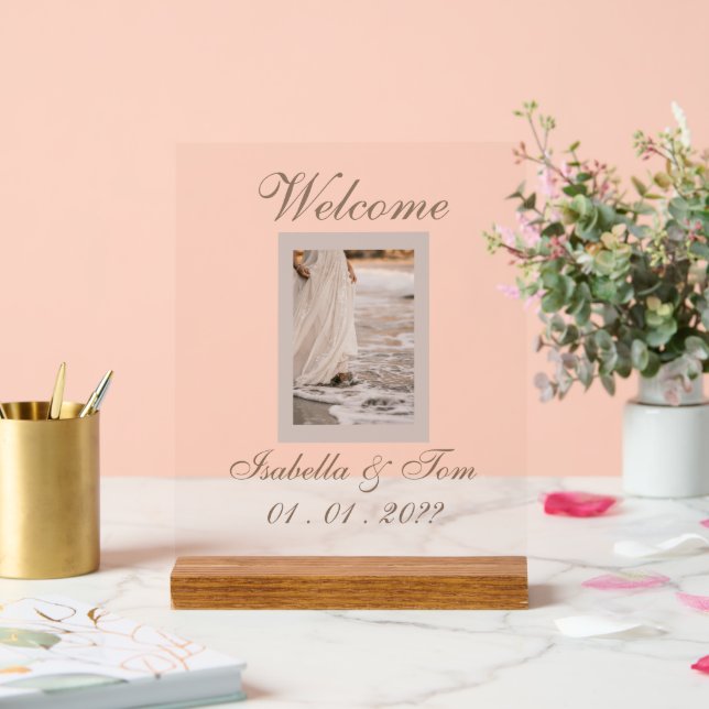 Panneau En Acrylique Mariage de plage côtier | Réception de bienvenue  (Mariage)