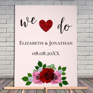Panneau En Acrylique Mariage de roses rouges et roses
