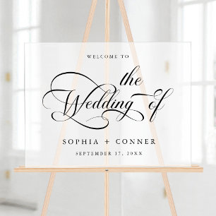 Panneau En Acrylique Mariage de script de charme élégant