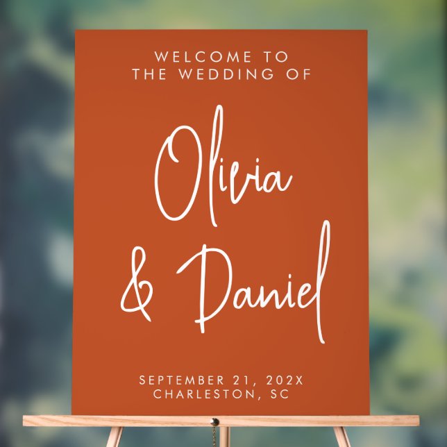 Panneau En Acrylique Mariage de script manuscrit Boho Bienvenue (Neutre)