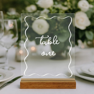 Panneau En Acrylique Mariage de trame Wavy moderne Numéro de table