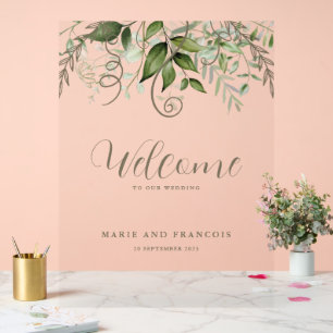 Panneau En Acrylique Mariage de verdure tropicale Accueil Clair