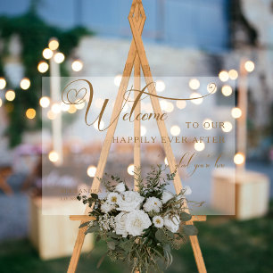 Panneau En Acrylique Mariage d'or   Nous sommes tellement contents que 