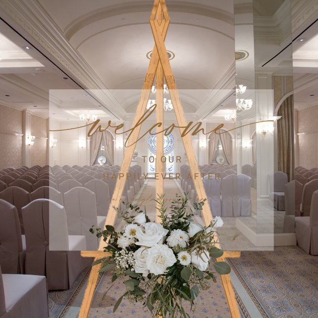 Panneau En Acrylique Mariage d'or | Nous sommes tellement contents que  (Créateur téléchargé)