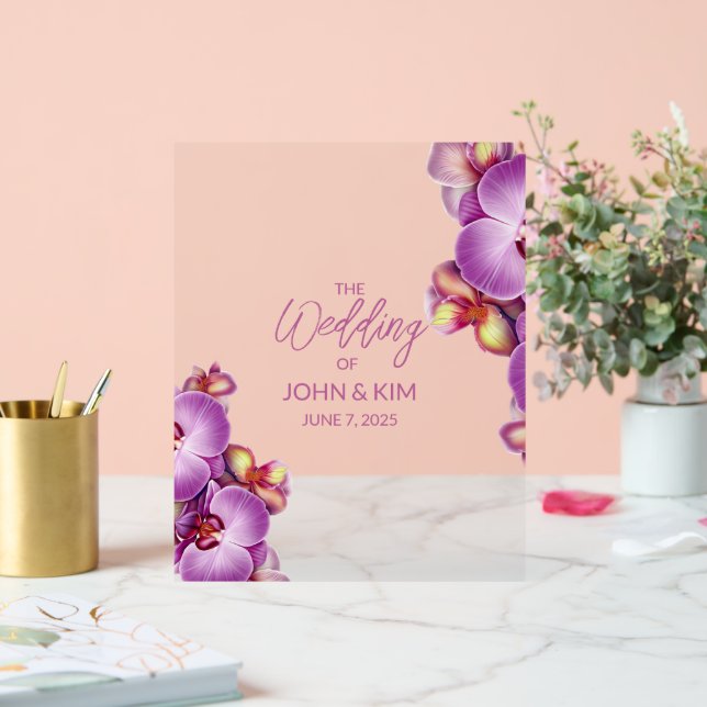 Panneau En Acrylique Mariage d'orchidées (Mariage)
