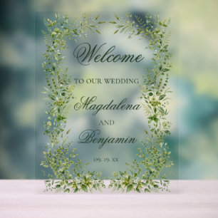 Panneau En Acrylique Mariage élégant dans un jardin botanique verdoyant