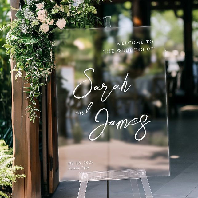 Panneau En Acrylique Mariage élégant moderne Accueil (Créateur téléchargé)