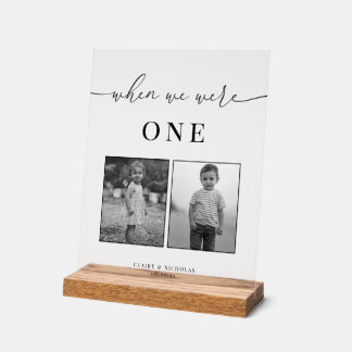 Panneau En Acrylique Mariage élégant moderne Numéro de table d'âge