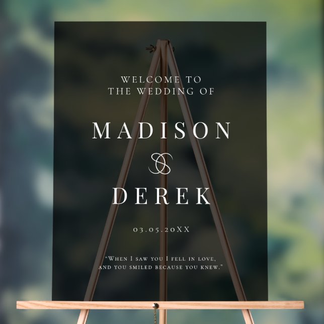 Panneau En Acrylique Mariage élégant Simpel BIENVENUE Noir (Neutre)