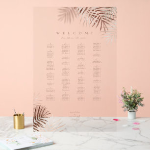 Panneau En Acrylique Mariage en feuille de palme luxuriante Terra Cotta