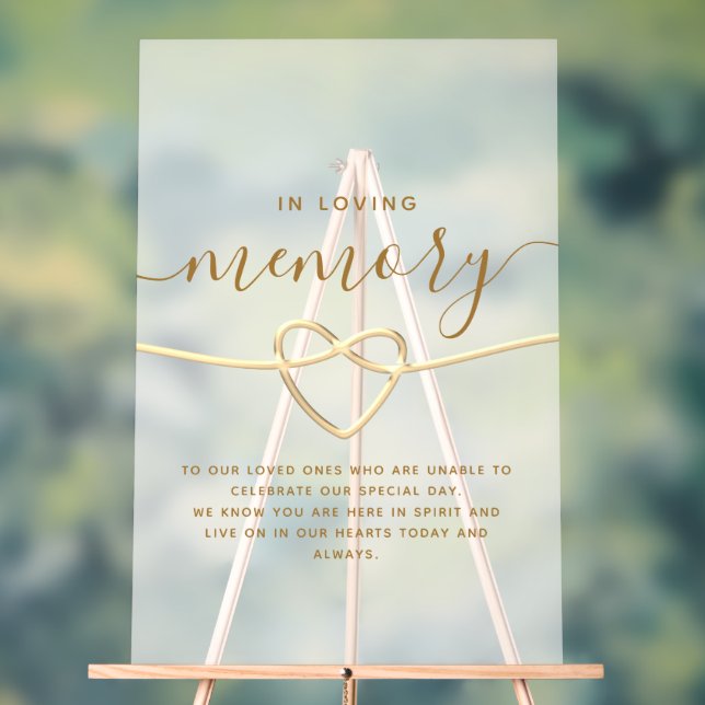 Panneau En Acrylique Mariage en mémoire éternelle (Neutre)