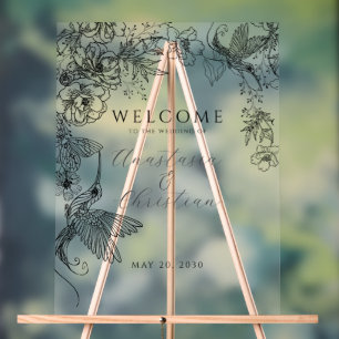 Panneau En Acrylique Mariage floral à main