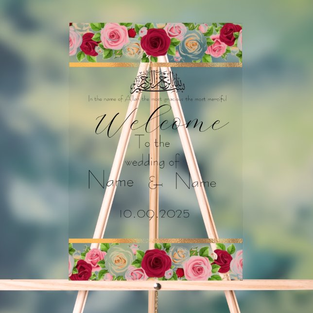 Panneau En Acrylique Mariage floral acrylique (Neutre)