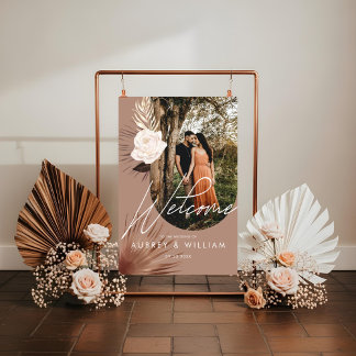Panneau En Acrylique Mariage Floral Aquarelle Bohème Photo Arche Modern