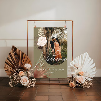 Panneau En Acrylique Mariage Floral Aquarelle Bohème Photo Arche Modern