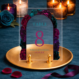 Panneau En Acrylique Mariage floral aux tons de joaillerie