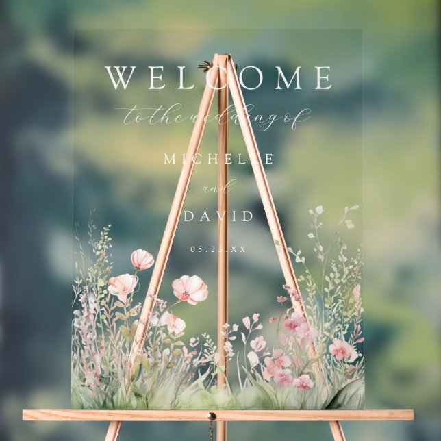 Panneau En Acrylique Mariage floral délicieux (Neutre)